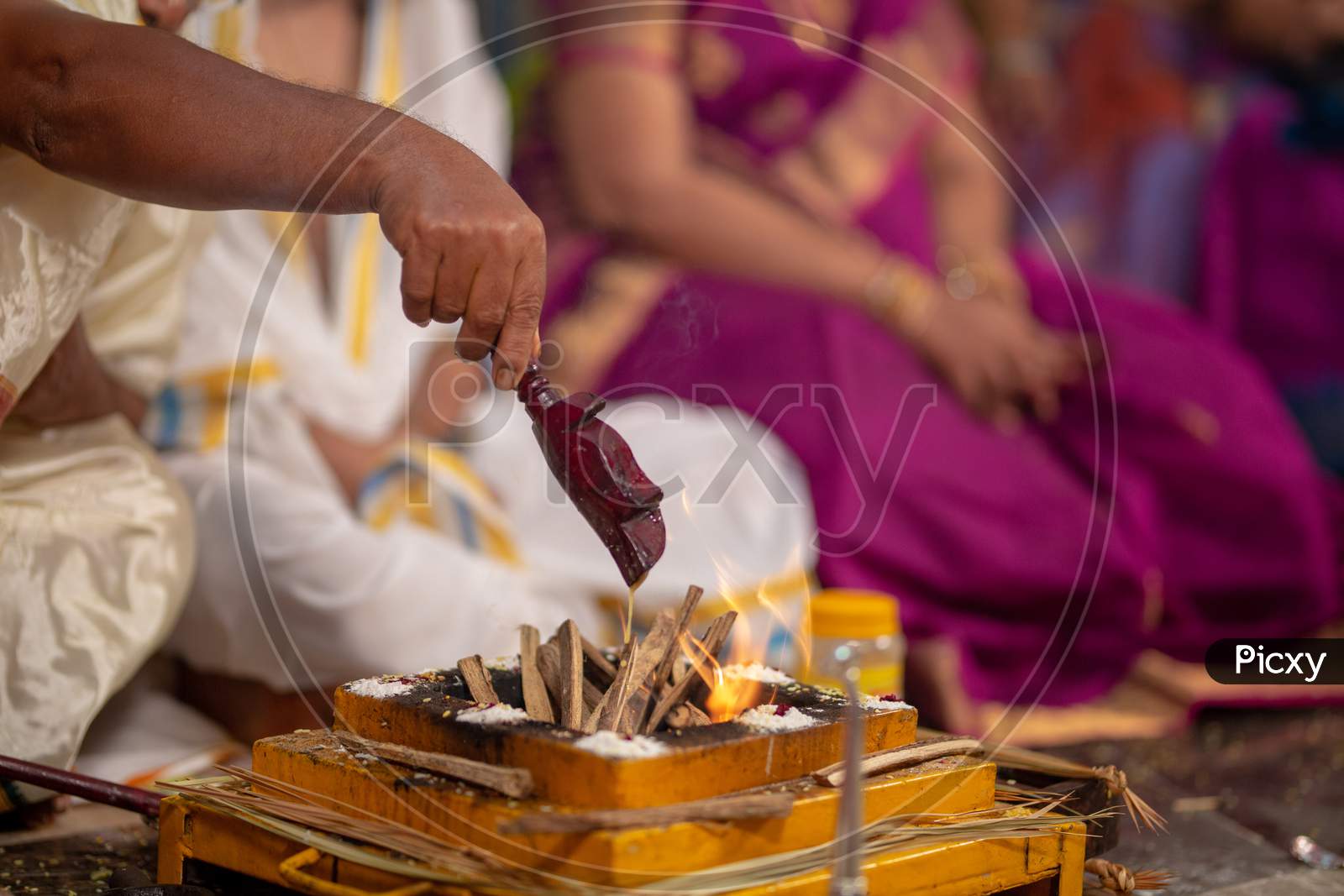 South Indian Wedding  Ritual With Homam  At an Wedding  Ceremony