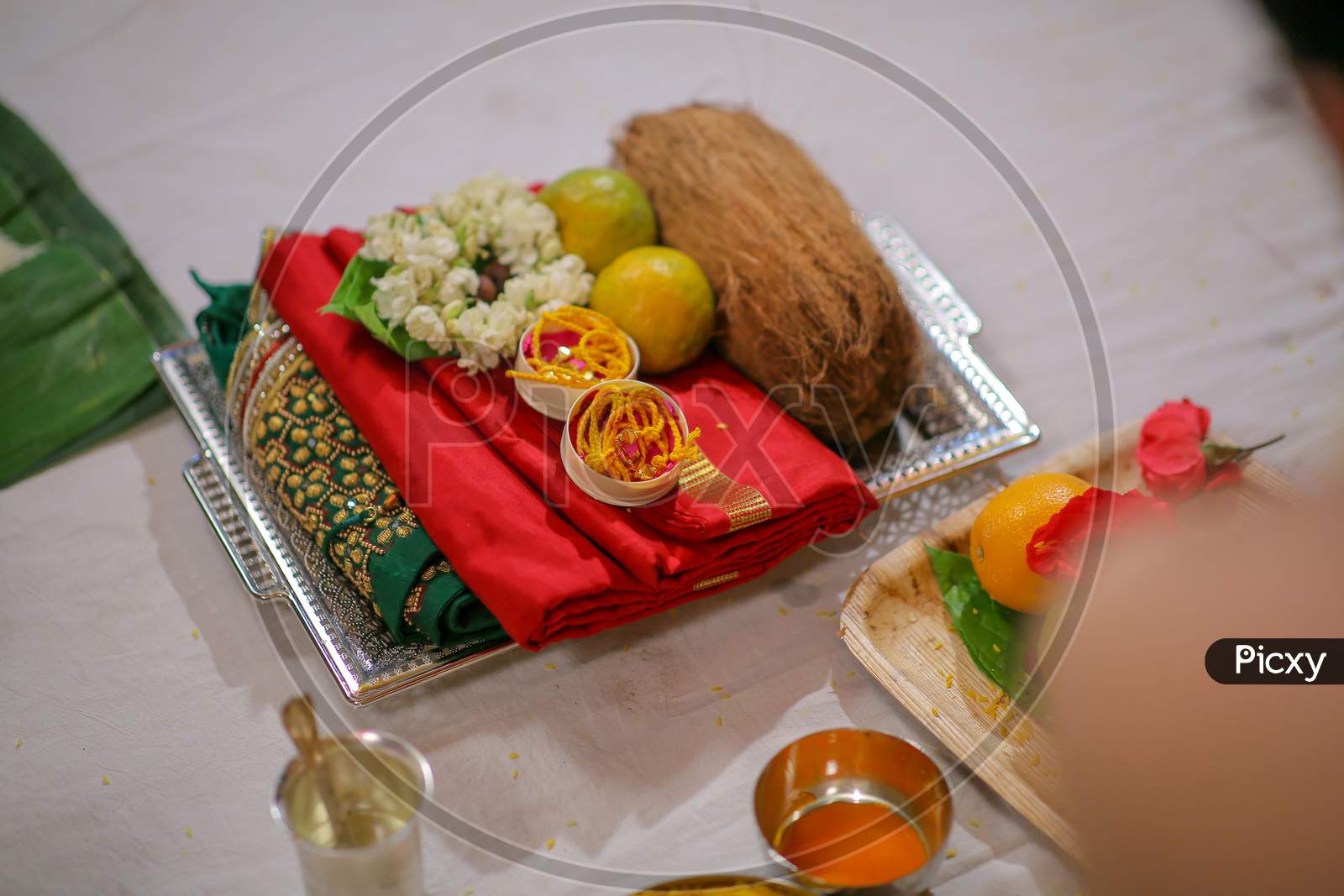 South Indian Wedding Rituals With Traditional Plates  At Indian Wedding