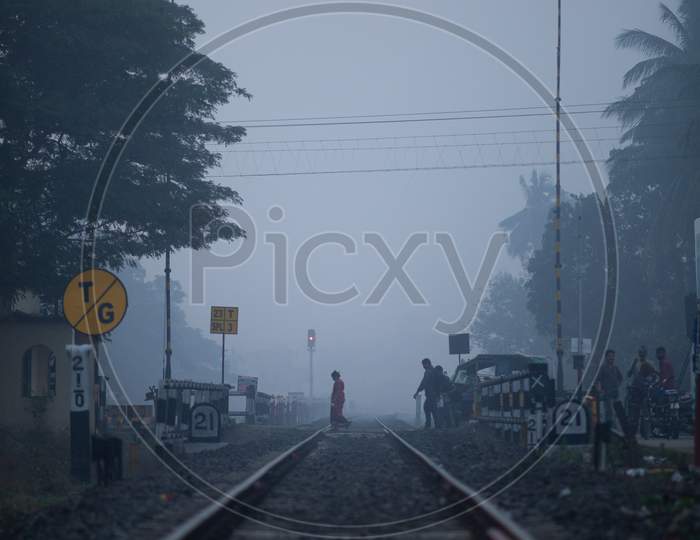 A Railway track during early morning