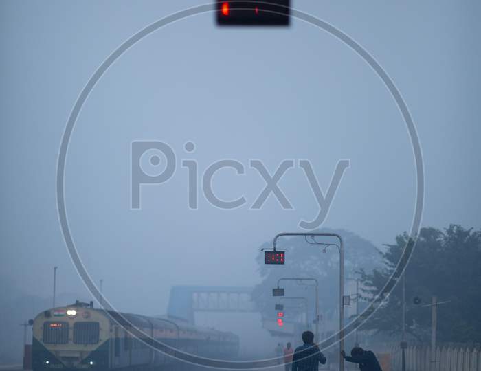 A Foggy morning in Palakollu Railway Station