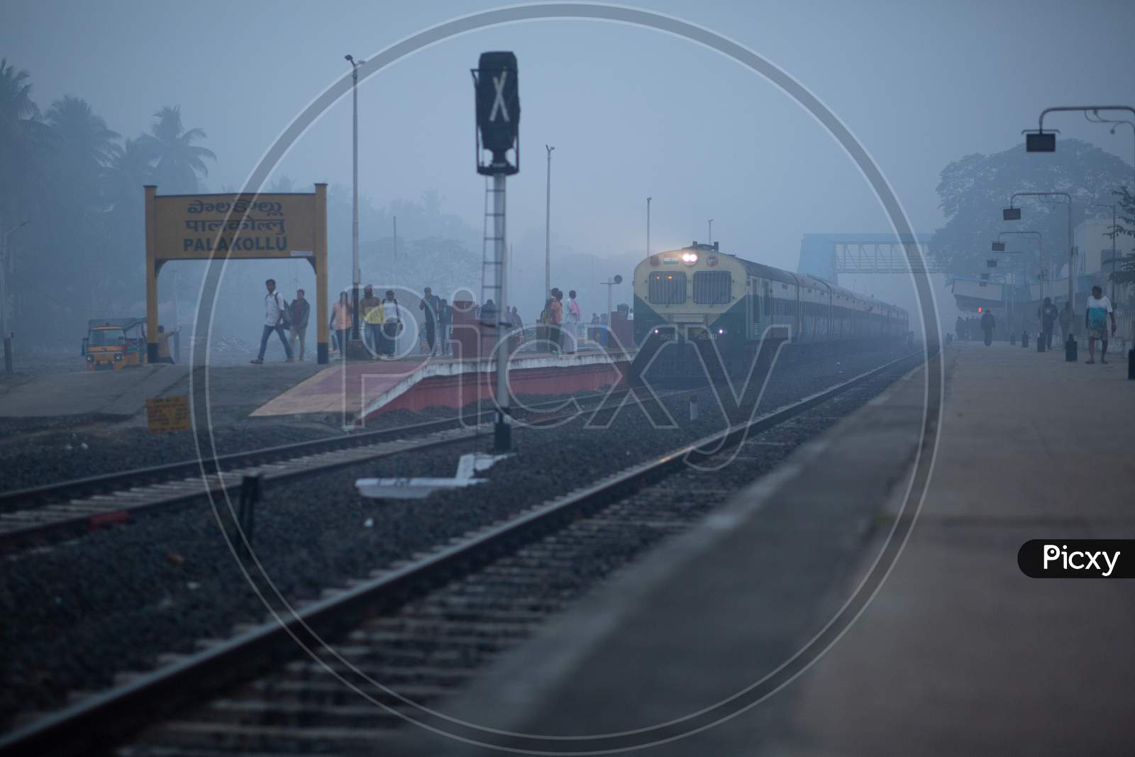 A Foggy morning in Palakollu Railway Station