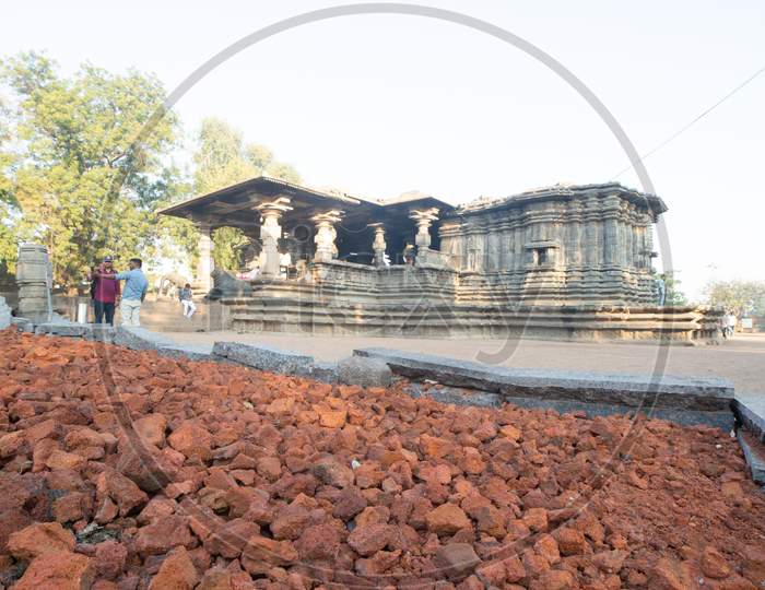 Red Pebbles inside the Thousand Pillar Temple, Warangal