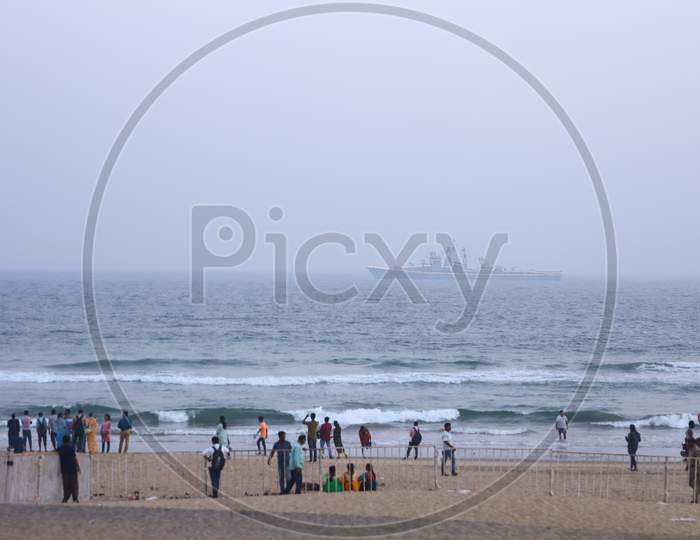 Landscape of Indian People by the beach
