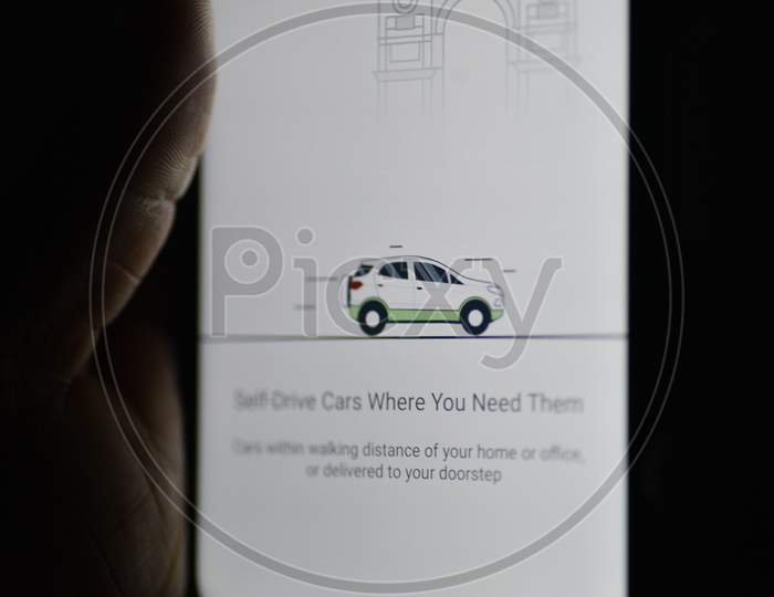 Cars24 App homespage on the mobile phone