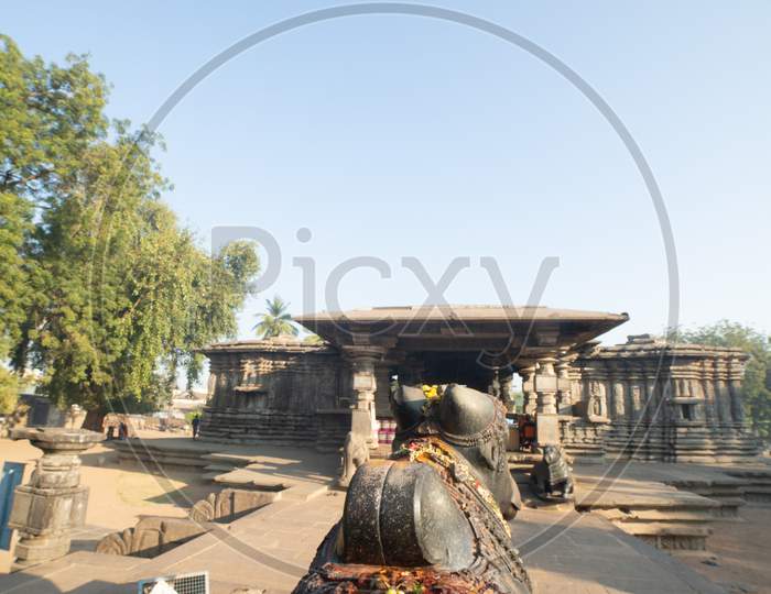Nandi Statue in Thousand Pillar Temple, Warangal