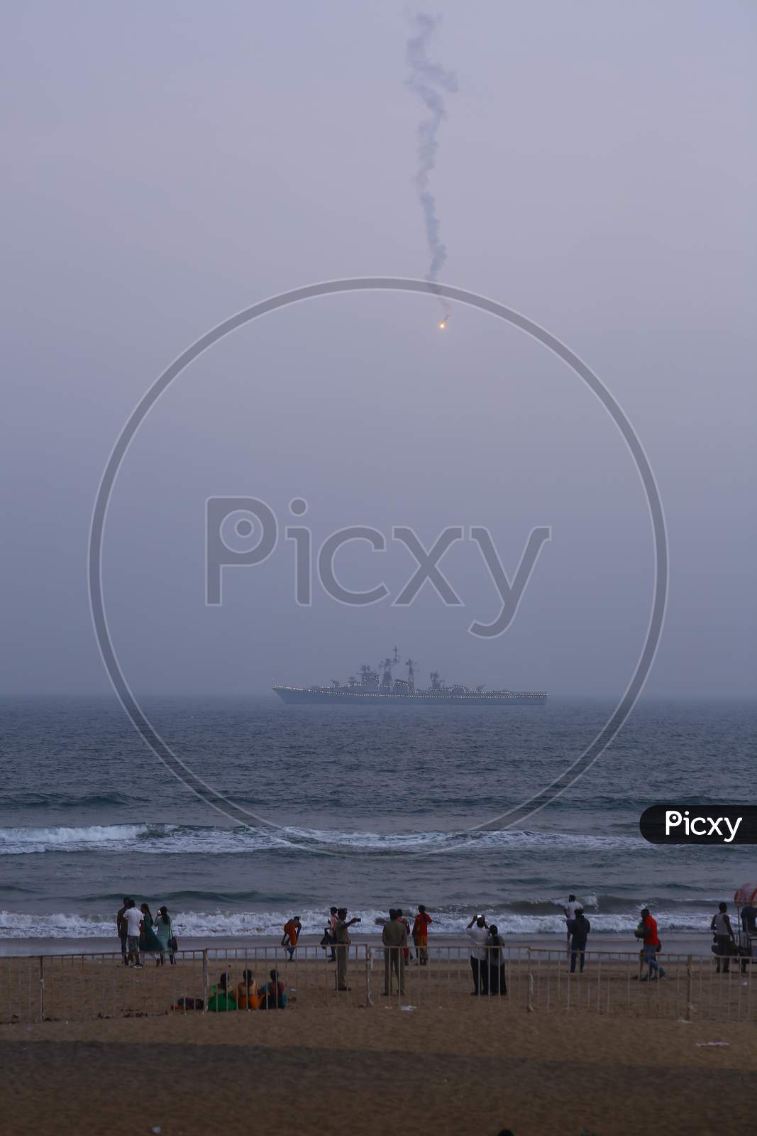 Landscape of a ship in the Vizag beach