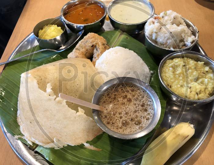 South Indian Breakfast With a Coffee
