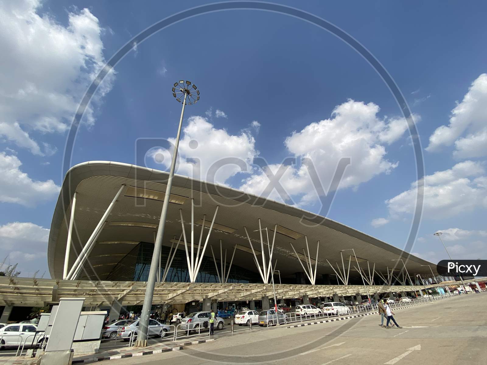 Architecture Of Bangalore International  Airport  With  Entrance And Facade View