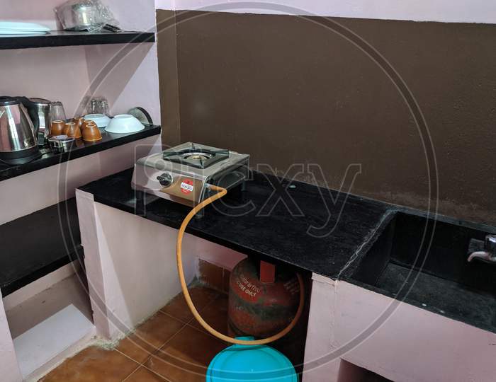 A Kitchen with Gas stove