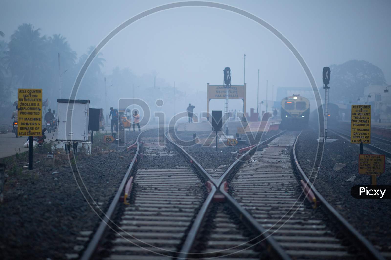 Railway Crossing Tracks At Palakollu Railway Station