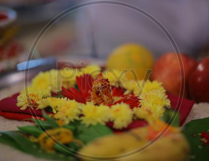 Flowers during puja
