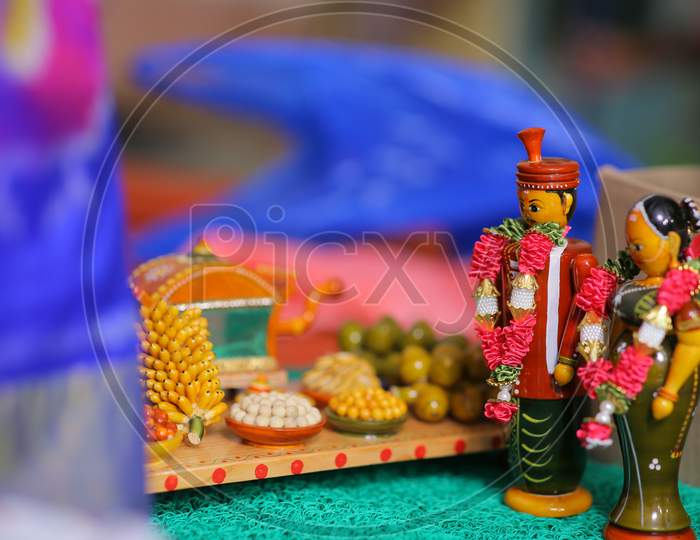 Figurines of a Couple during wedding puja