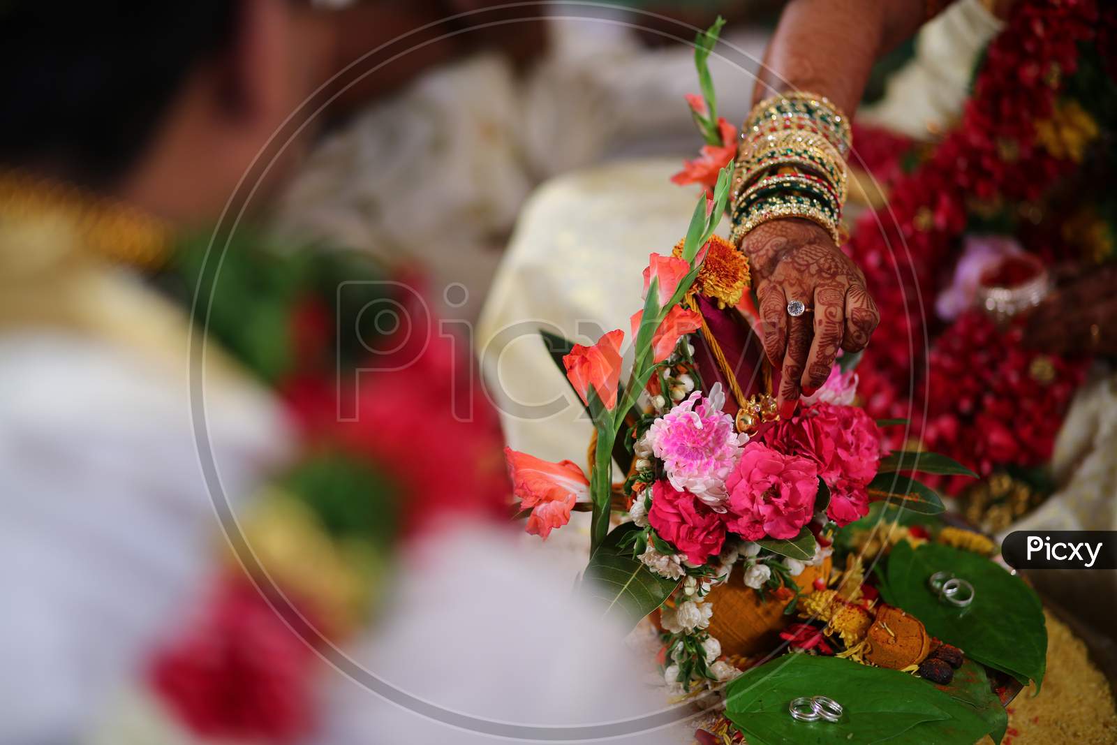 Indian bride during Mangalsutra Puja