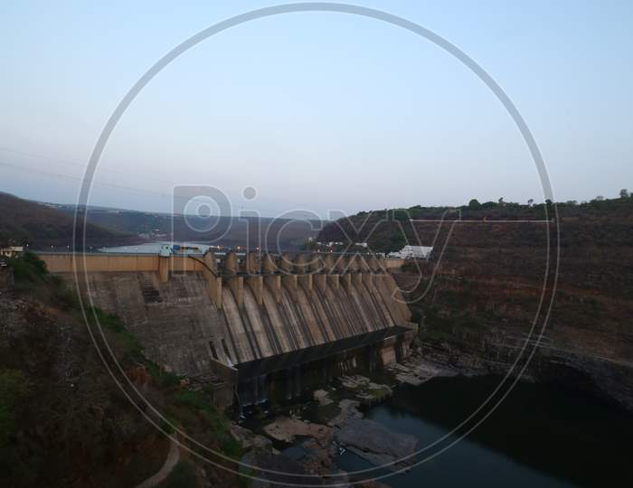 Aerial view of Srisailam Dam