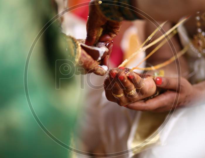 Indian Mangalsutra puja during wedding