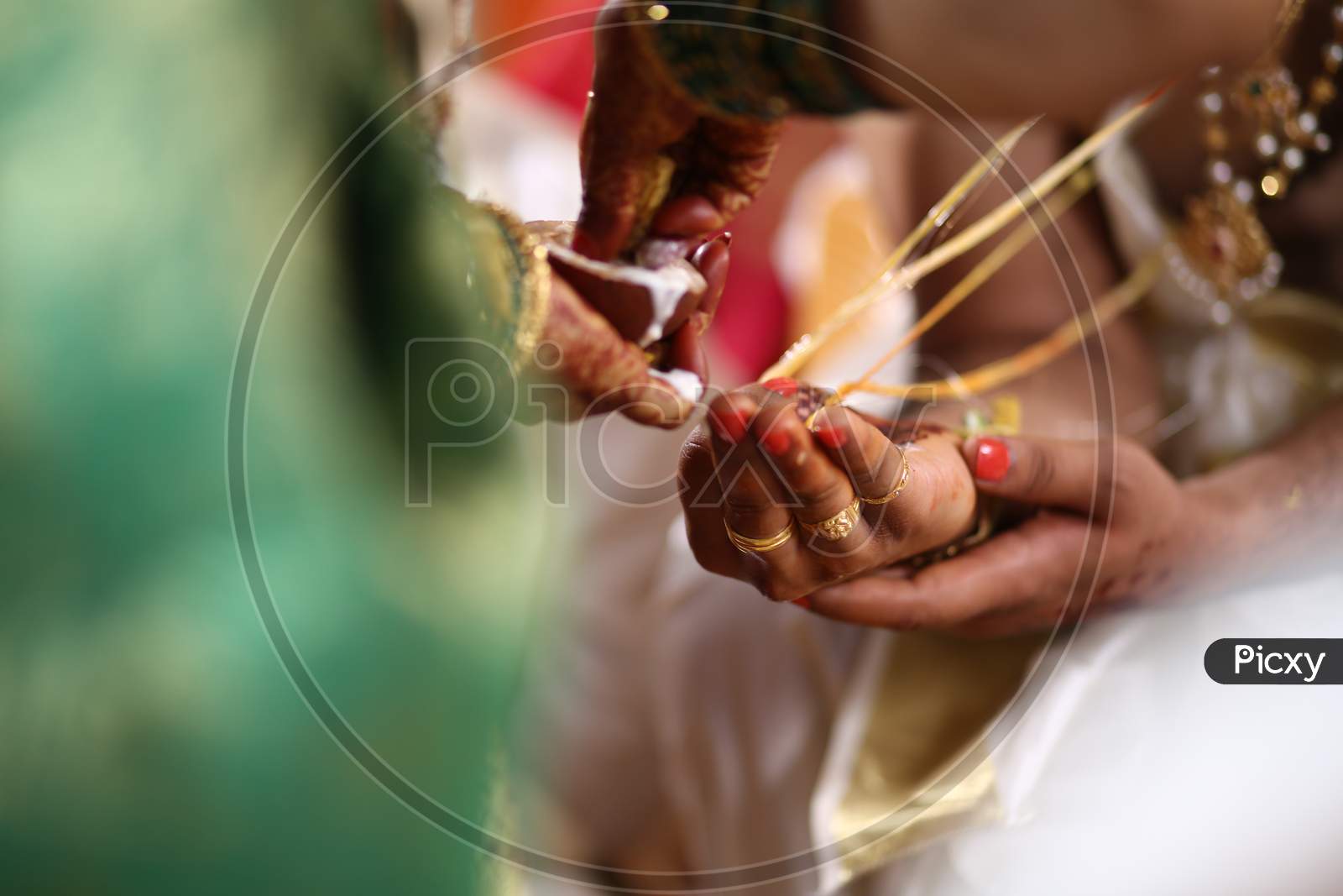 Indian Mangalsutra puja during wedding