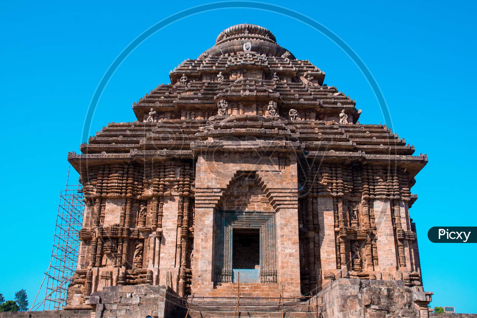 Ancient Indian architecture Konark Sun Temple in Odisha, India. World heritage site in India.