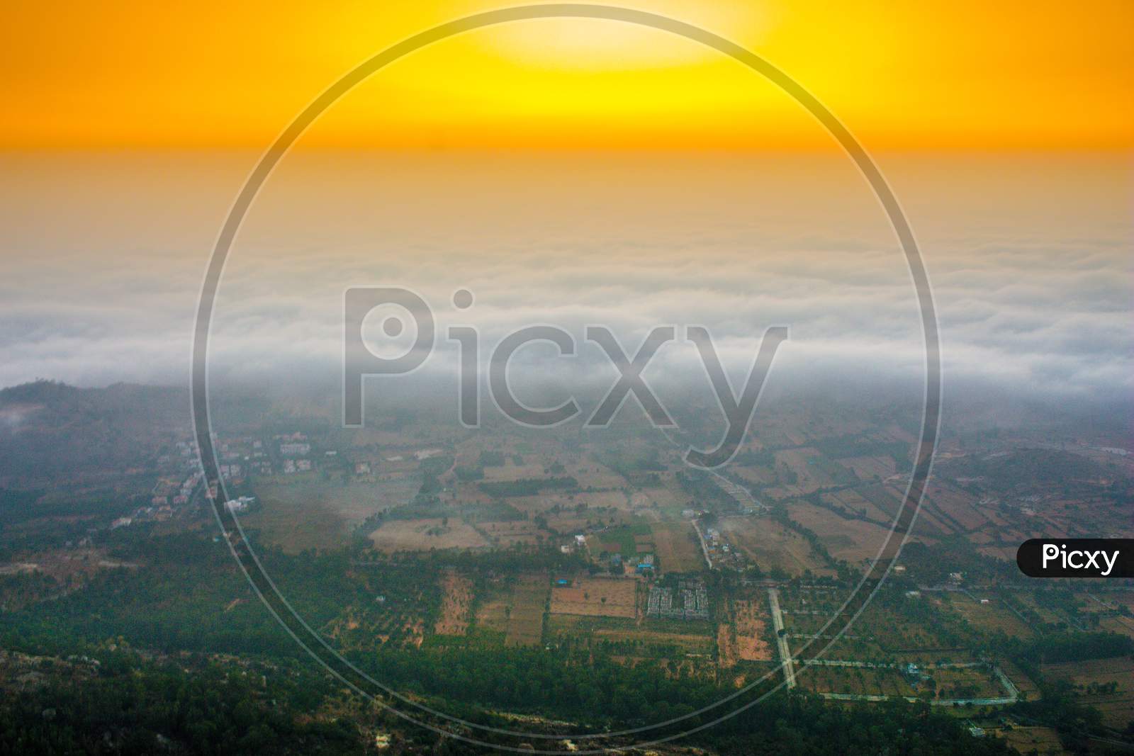View from Sunrise Point At Nandi Hills, Bengaluru