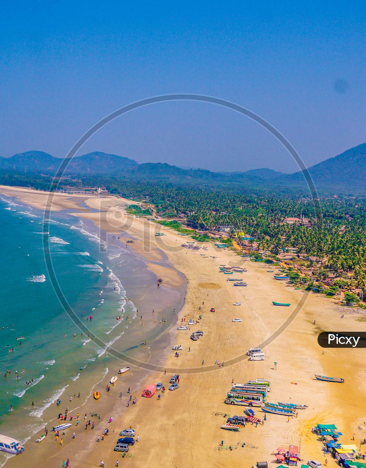 Image of Aerial view of Goa beach-BW759505-Picxy