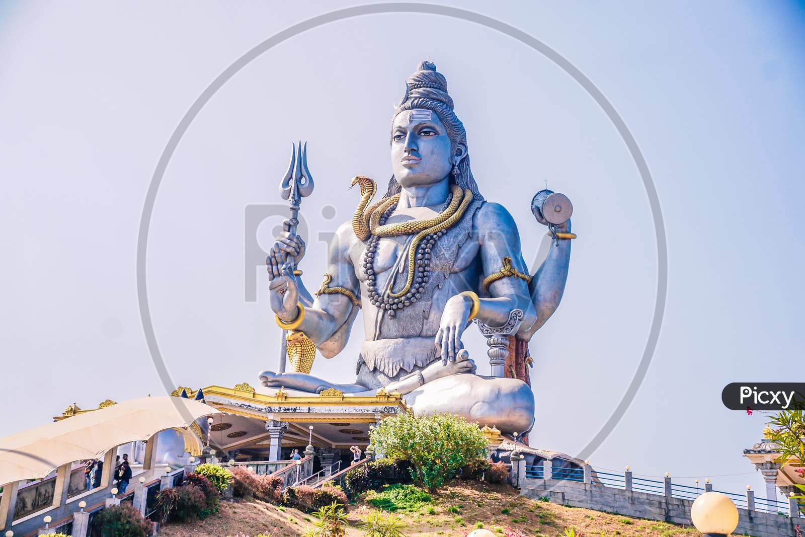 View of a giant Lord Shiva statue