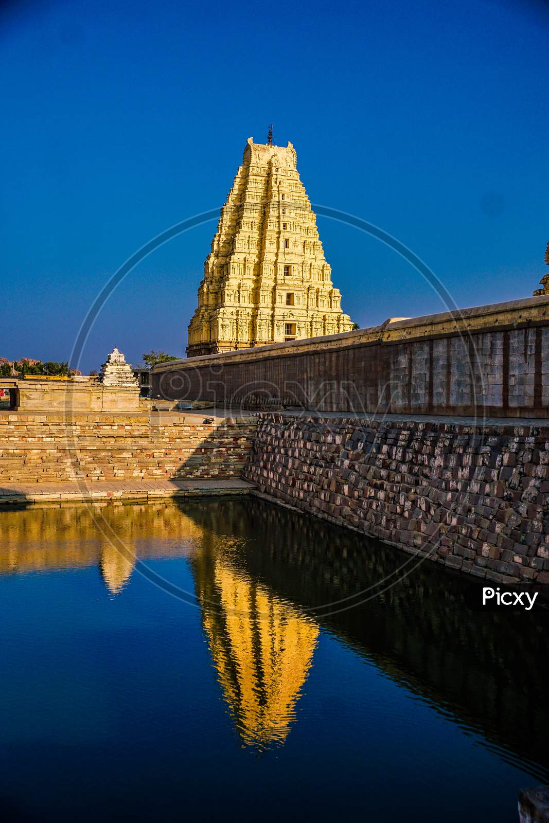 Reflection of Hindu Temple in a pond