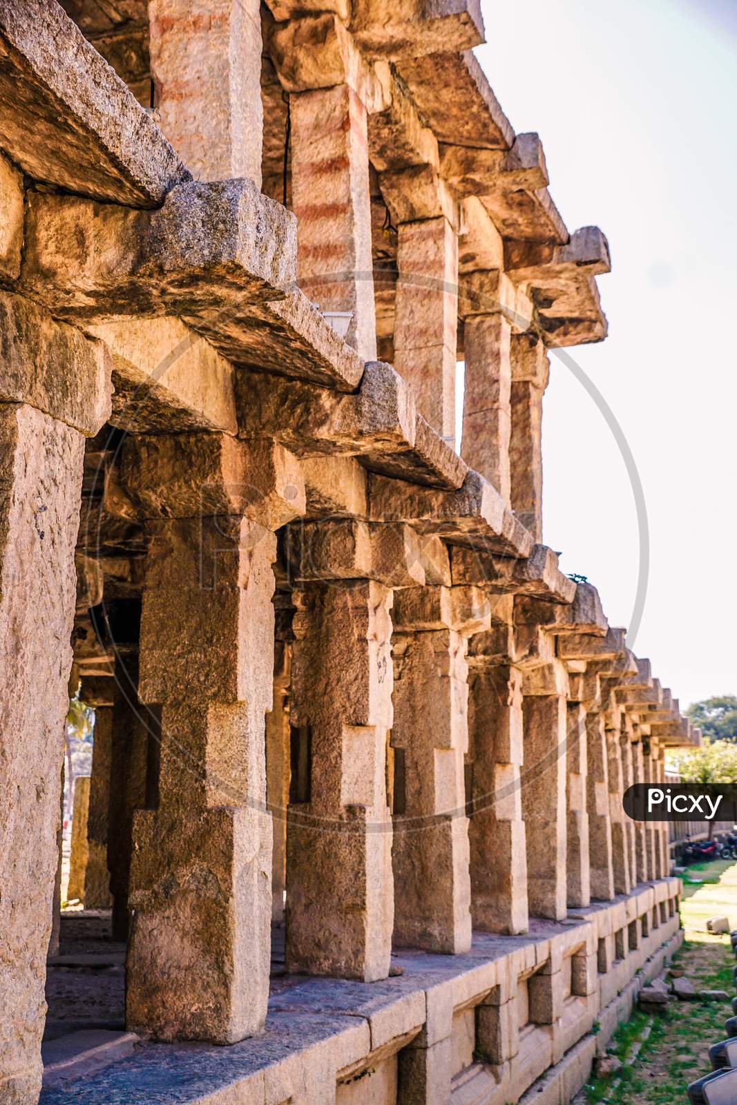 Stone pillars of a Indian Hindu temple
