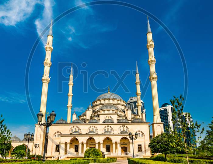 The Heart Of Chechnya Mosque In Grozny, Russia