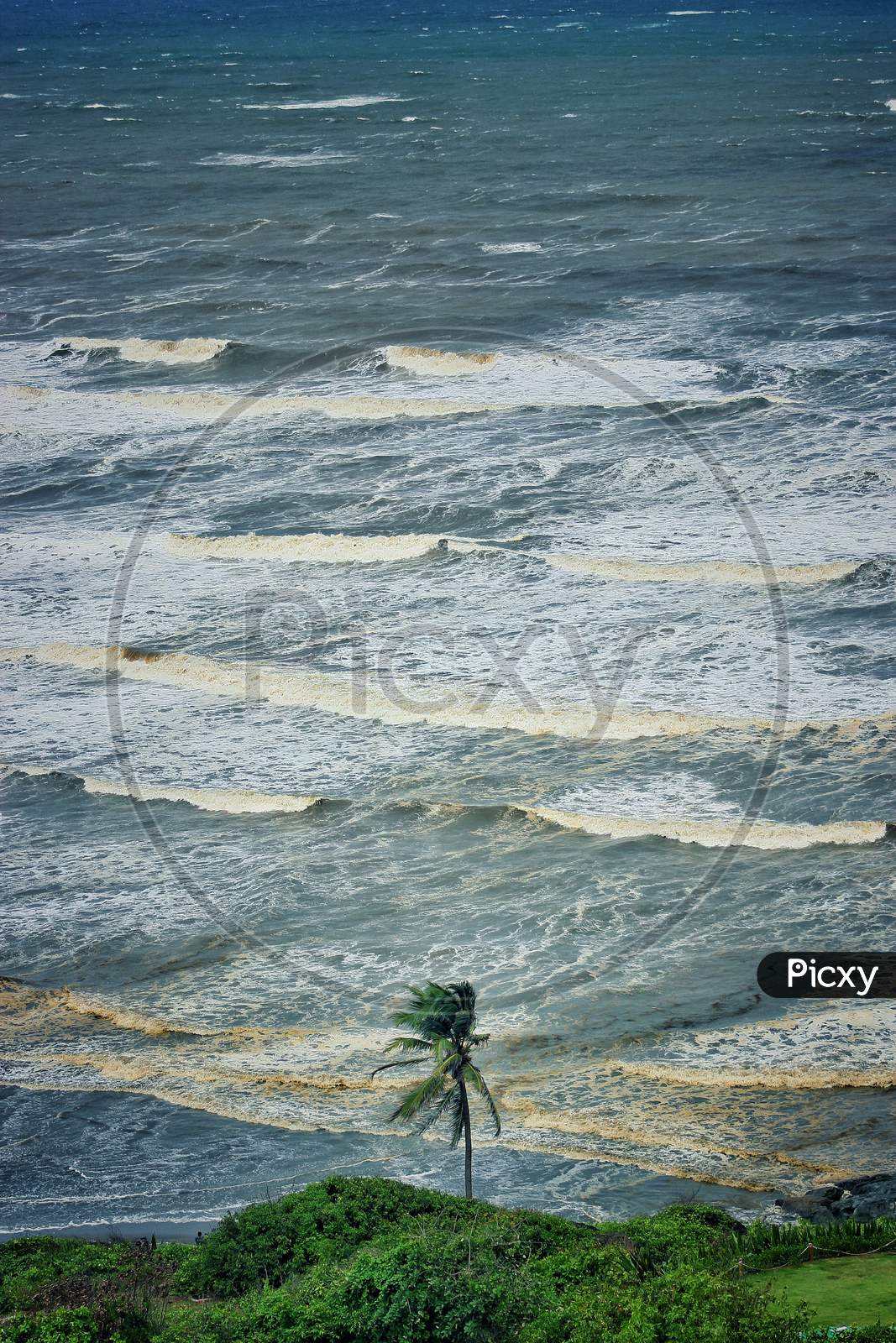 Sea Waves Striking Beach in Goa
