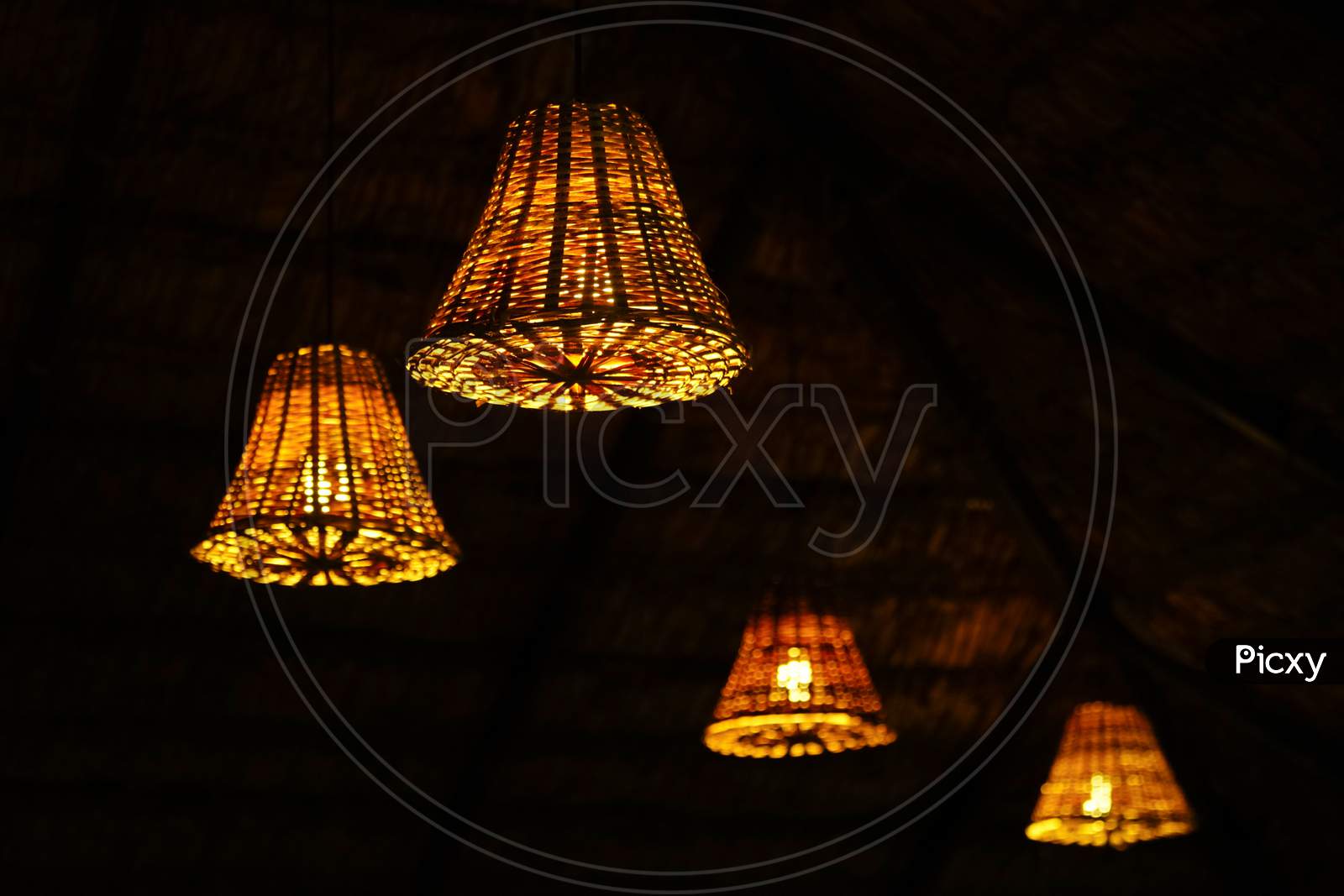 Night view of Chandelier lamps