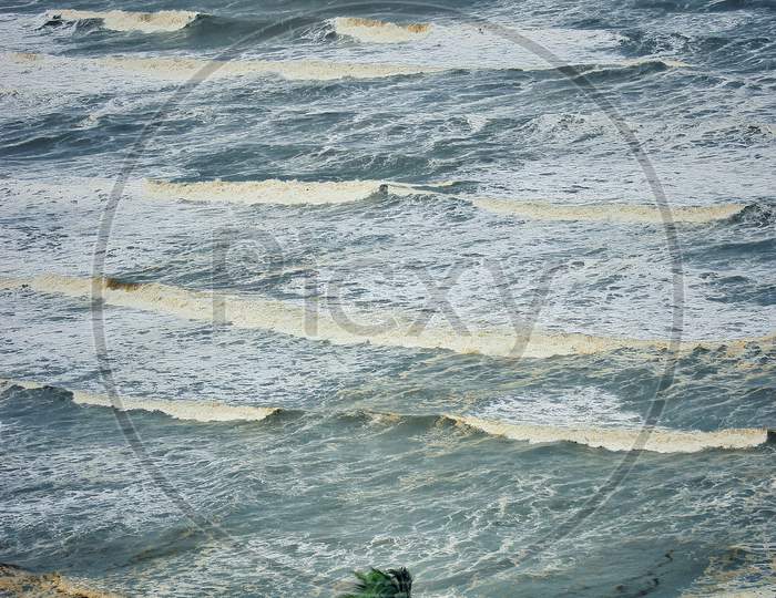 Sea Waves Striking Beach in Goa