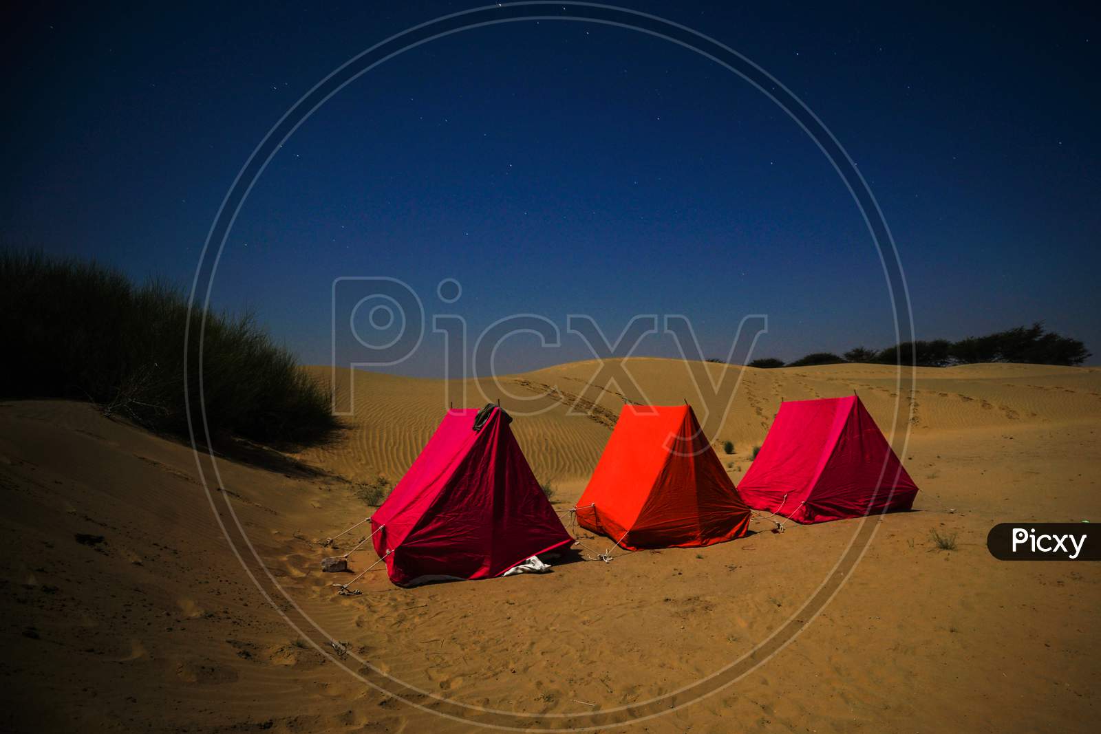 Camping tents in the desert