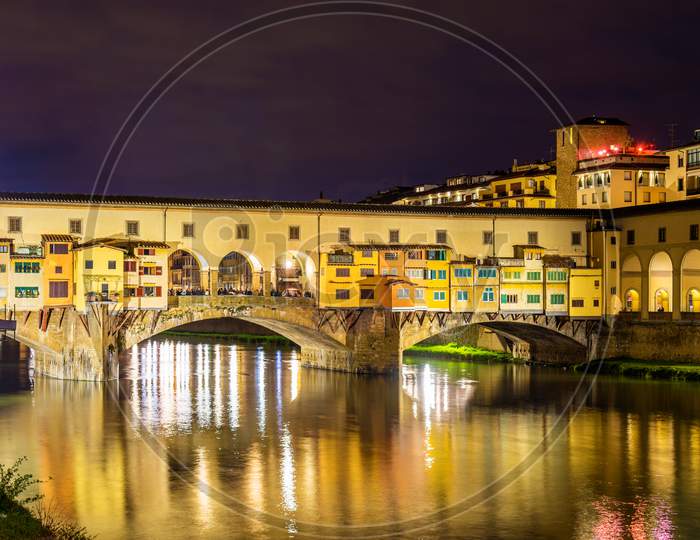 The Ponte Vecchio In Florence At Night
