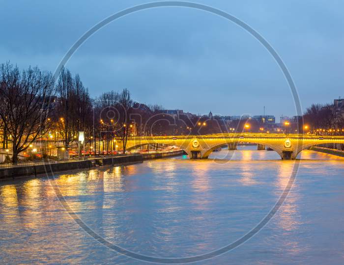 View Of The Bridge Louis-Philippe Over The Seine In Paris