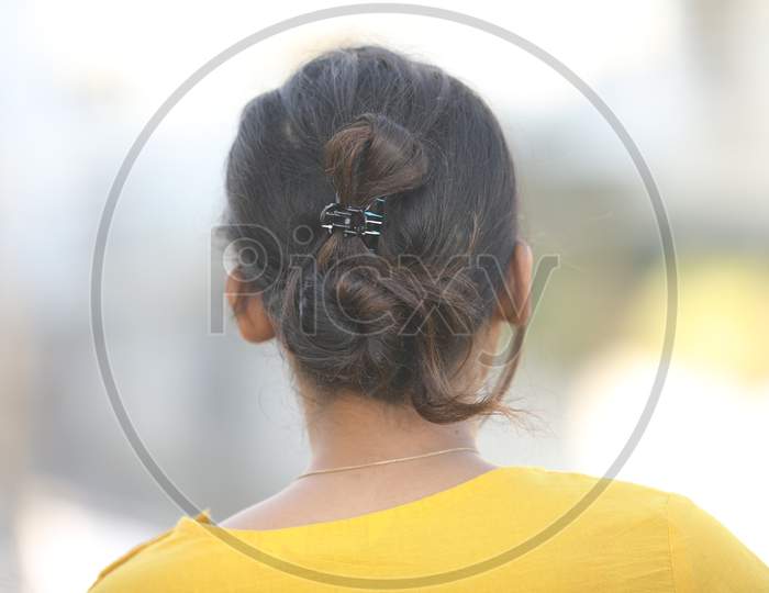 Bun Hairstyle Of an Indian Woman