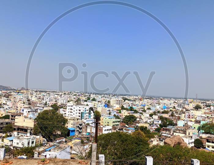 Aerial view of Warangal City Telangana India