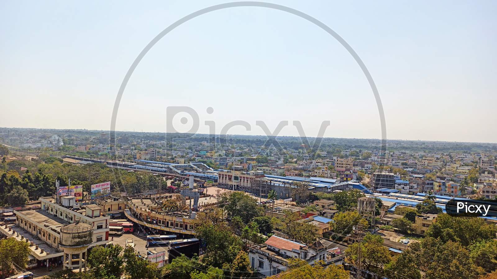 Aerial view of Warangal City Telangana India