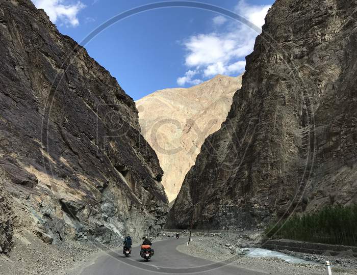 Bike riders on their way to Srinagar- Leh Ladakh