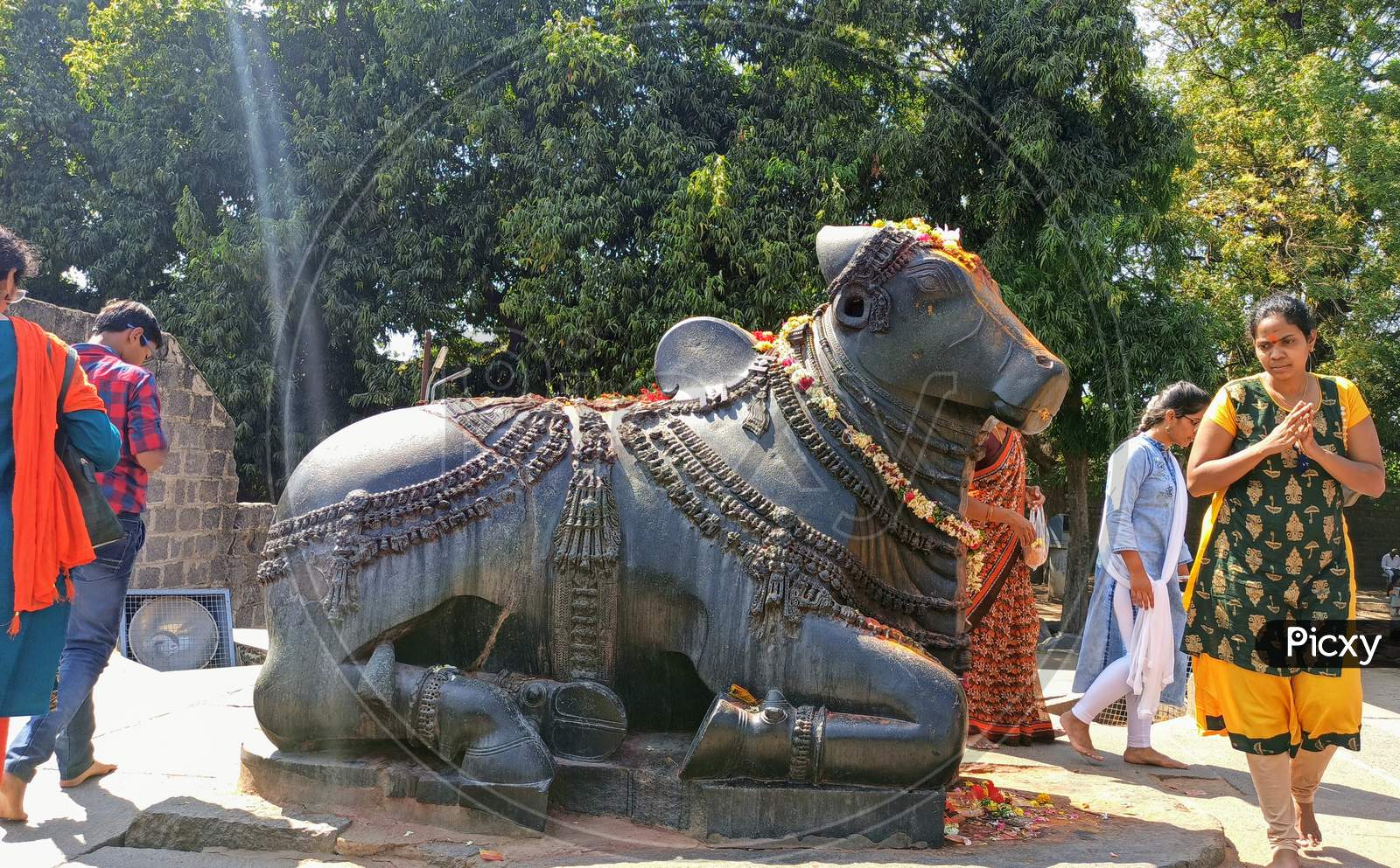Nandi Statue at Thousand Pillars Temple Warangal Telangana India