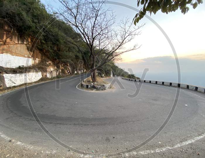 A Ghat road curve at Yelagiri Tamilnadu