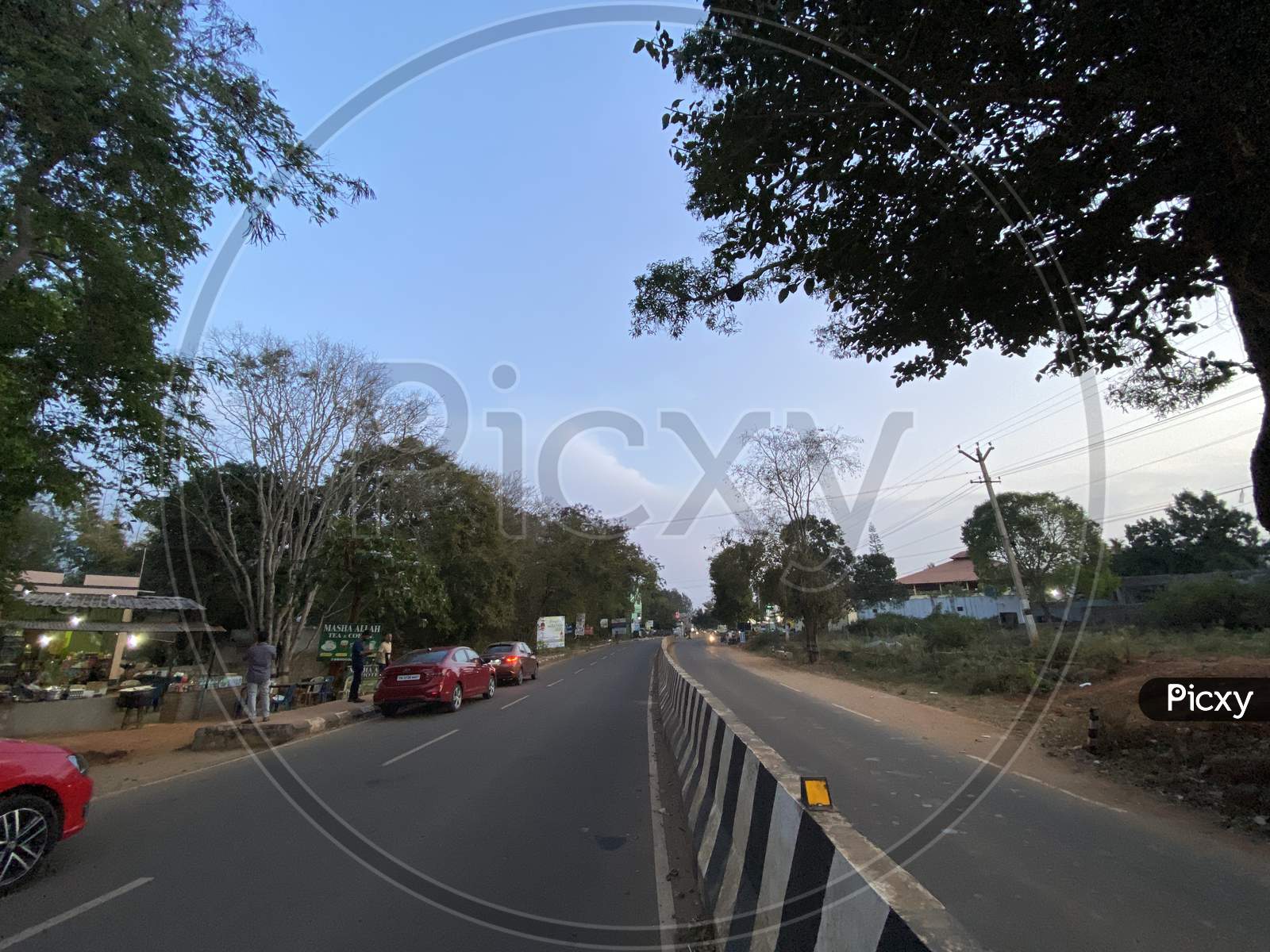 A Roadway with divider in Yelagiri hilltop