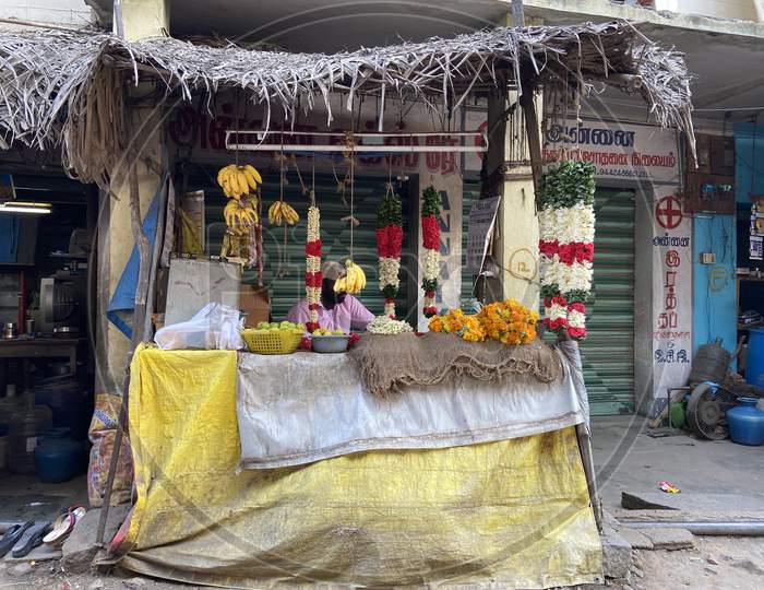 Local Indian flower vendor