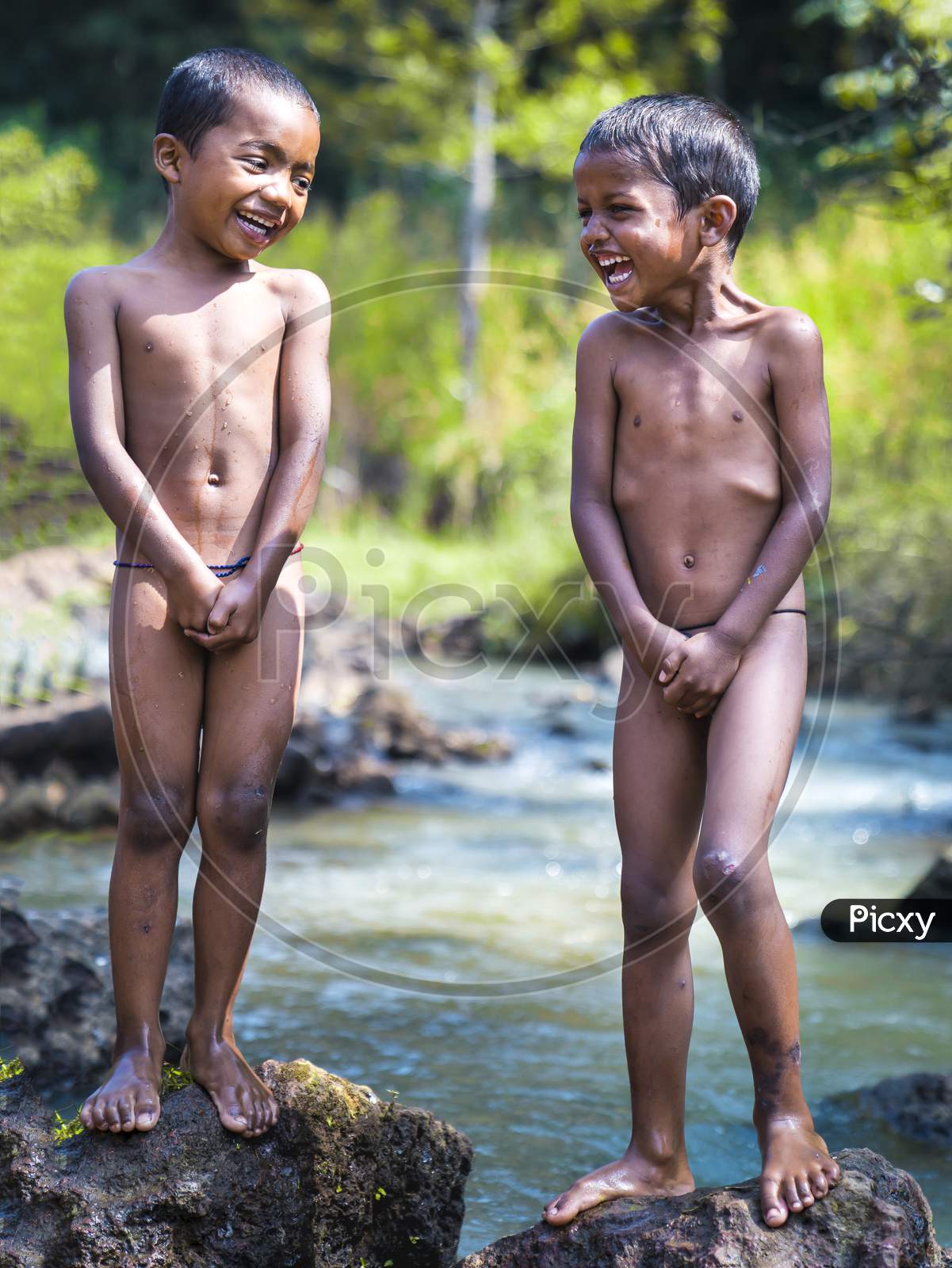 Happy Faces of two tribal Child