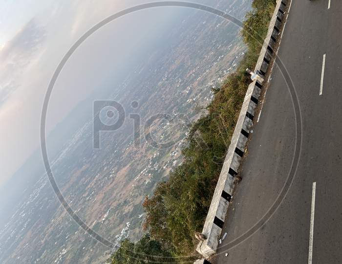 Aerial view of hill station road