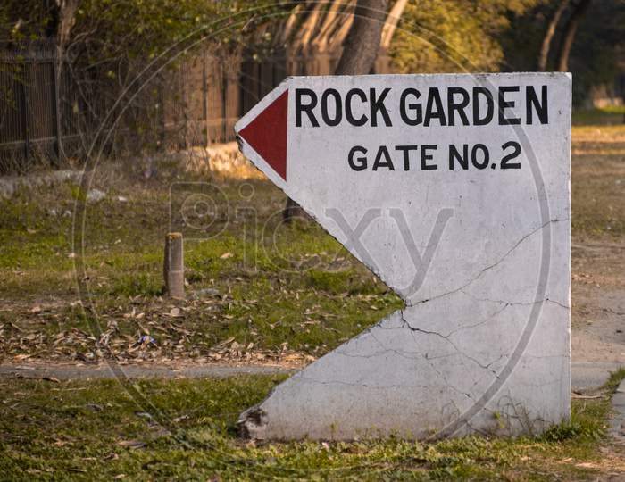 Sign board for Rock garden chandigarh