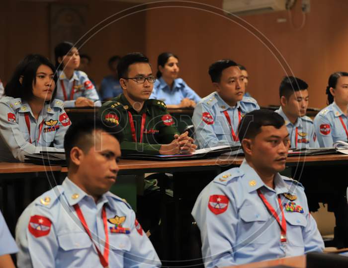Indian Airforce Officers At an Auditorium In an Airbase
