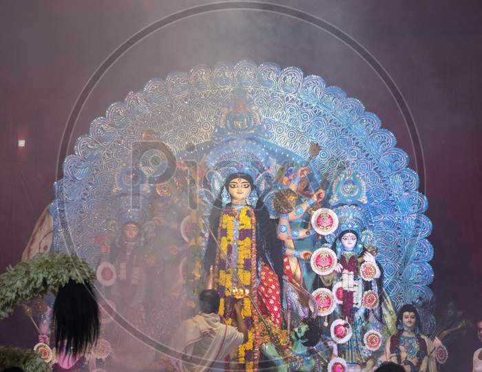 Durga Devi Statue during Dussehra Celebrations