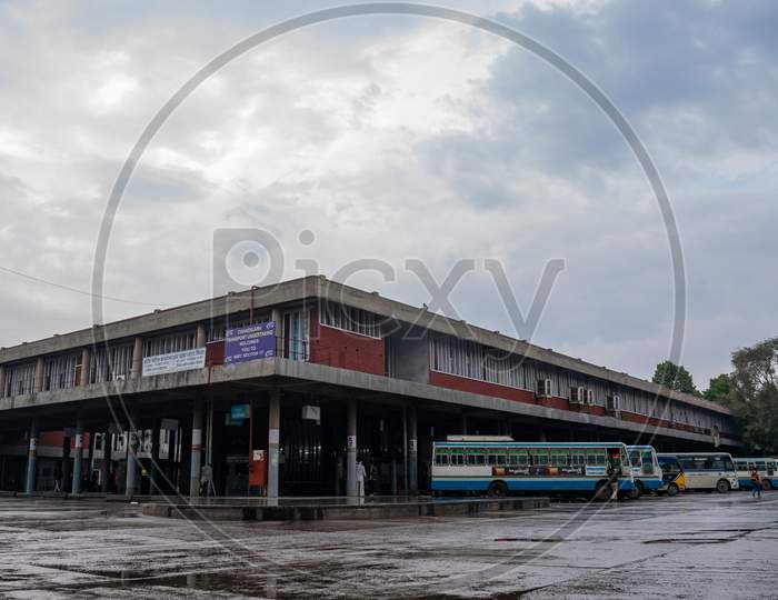 Roadways buses at Inter State Bus Terminus ISBT, sector 17 chandigarh