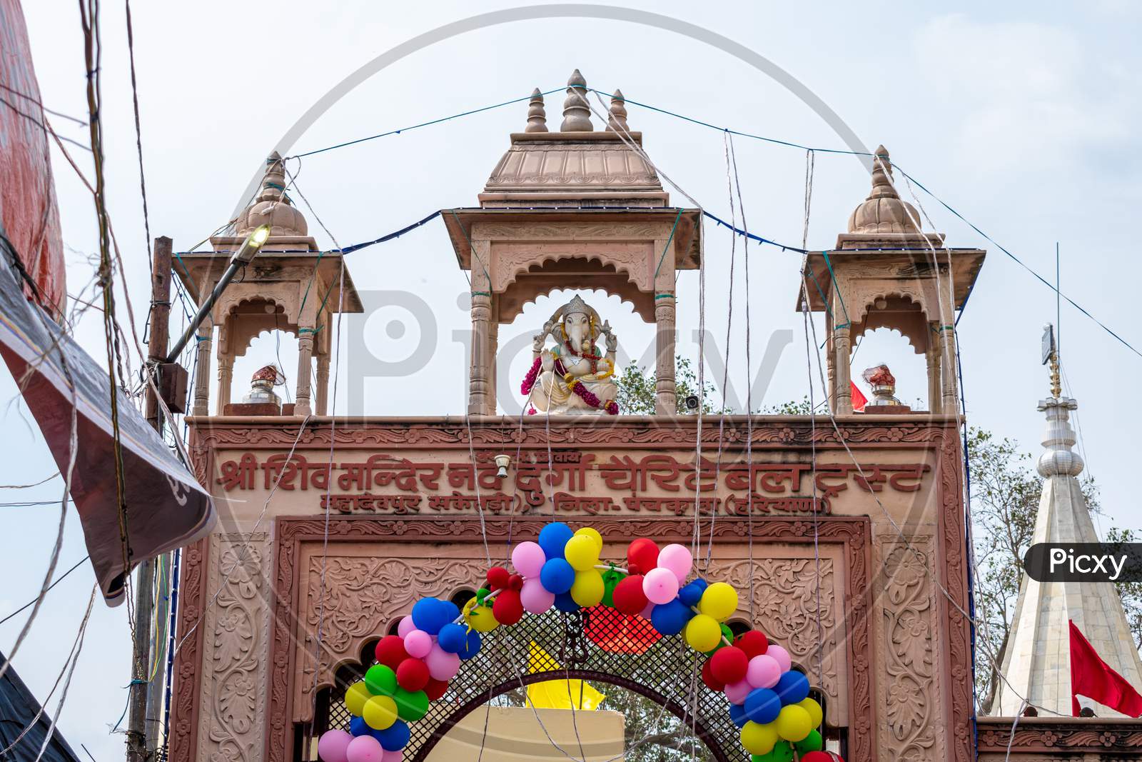 Decorated Saketri Shiv Mandir on the day of Maha Shivratri, Panchkula haryana