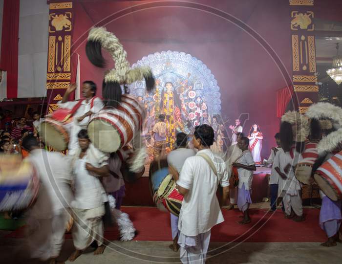 Dussehra Celebrations of Durga Devi in a Temple