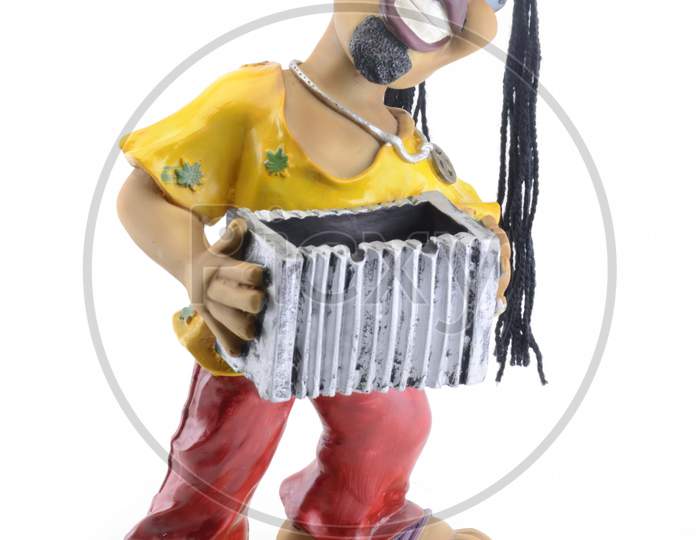 Action Figure Or Ash Tray Toy Over an Isolated White Background